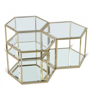 AUSTRIA GOLD 3 PIECE COFFEE TABLE